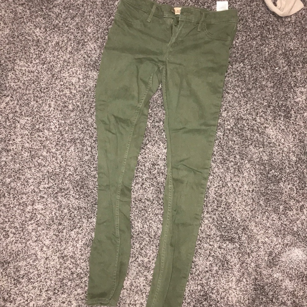 hollister low rise green jeans